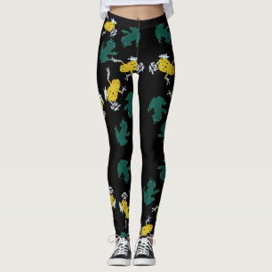 Gelbgrün-Frosch-Muster Leggings