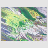 Gelbgrün Lila Abstraktes Dekouting Seidenpapier (Vorderseite)