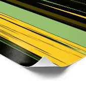 Gelbgrün Lila schwarze Streifen Poster (Ecke)