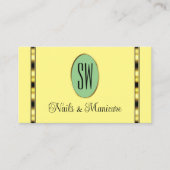 Gelbgrün mit Monogramm Beruflich Visitenkarte (Vorderseite)