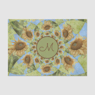 Gelbgrün-Monogramm Seidenpapier