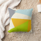 Gelbgrün Orange und Tan Modern Geometric Kissen (Decke)