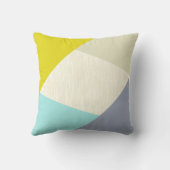 Gelbgrün Orange und Tan Modern Geometric Kissen (Rückseite)