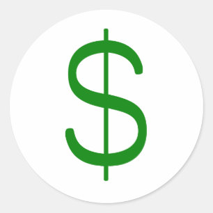 Gelbgrün-Rosa des Dollar-Sign$ Runder Aufkleber