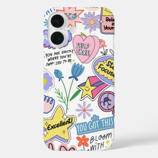 Gelbgrün rosa Illustrationsbraun Friedlich Case-Mate iPhone Hülle (Rückseite)