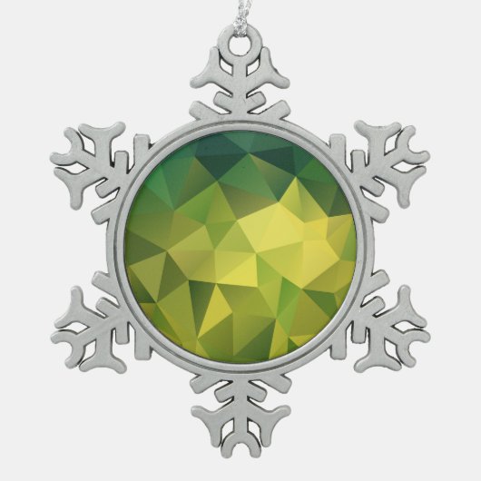Gelbgrün Schneeflocken Zinn-Ornament (Vorderseite)