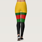 Gelbgrün-schwarz-Blockdesign Leggings (Rückseite)