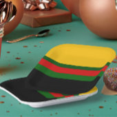 Gelbgrün-schwarz-Blockdesign Pappteller