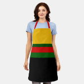 Gelbgrün-schwarz-Blockdesign Schürze (Getragen)