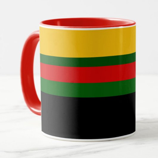 Gelbgrün-schwarz-Blockdesign Tasse