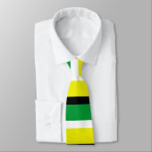 Gelbgrün Streifen Muster Krawatte (Gebunden)