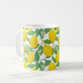 Gelbgrün-weißes Zitronenmuster Kaffeetasse (Vorderseite Links)