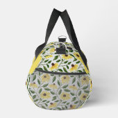 Gelbgrüne Aquarell-Wildblumen-Monogramm Duffle Bag (Rechts)