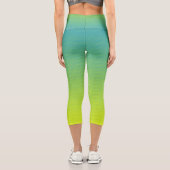 Gelbgrüne Farbe Capri Leggings (Rückseite)
