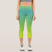 Gelbgrüne Farbe Capri Leggings (Vorderseite)