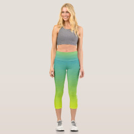 Gelbgrüne Farbe Capri Leggings