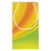 Gelbgrüne Farbe mit Hintergrund Kleine Geschenktüte (Rückseite)