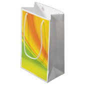 Gelbgrüne Farbe mit Hintergrund Kleine Geschenktüte (Vorderseite Schrägansicht)