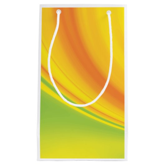 Gelbgrüne Farbe mit Hintergrund Kleine Geschenktüte (Vorderseite)