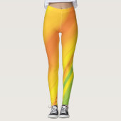 Gelbgrüne Farbe mit Hintergrund Leggings (Vorderseite)