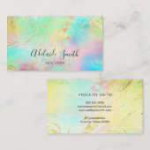 Gelbgrüne Farbtöne aus flüssigem Marmor Visitenkarte (Vorne/Hinten)