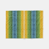 Gelbgrüne geometrische Wellenmuster-Flieblanke Fleecedecke (Vorderseite (Horizontal))