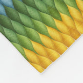 Gelbgrüne geometrische Wellenmuster-Flieblanke Fleecedecke (Ecke)