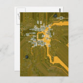 Gelbgrüne Postkarte (Vorne/Hinten)