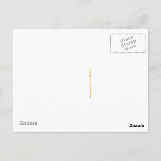 Gelbgrüne Postkarte (Rückseite)