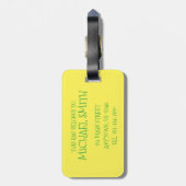 Gelbgrüner Alligator Krokodile Gator Croc Animal Gepäckanhänger (Rückseite vertikal)