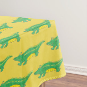 Gelbgrüner Alligator Krokodile Gator Croc Animal Tischdecke