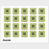 Gelbgrüner Firmenname qr Codeinstagramm Quadratischer Aufkleber (Blatt)