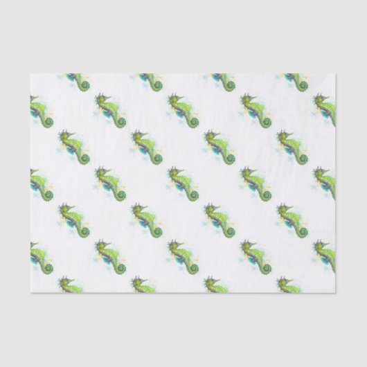 Gelbgrüner Seepferd Seidenpapier (Vorderseite)