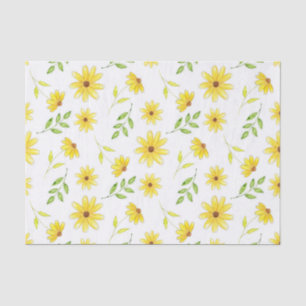 Gelbgrünes Blumenmuster Seidenpapier
