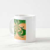 Gelbgrünes Design. Kaffeetasse (Vorderseite Links)