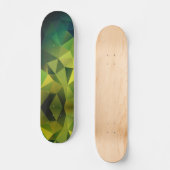 Gelbgrünes Muster, Polygon Skateboard (Vorderseite)