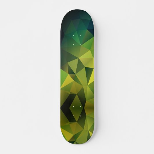 Gelbgrünes Muster, Polygon Skateboard (Vorne)