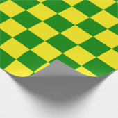 Gelbgrünes Schachbrettmuster für Karos Geschenkpapier (Ecke)