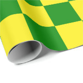 Gelbgrünes Schachbrettmuster für Karos Geschenkpapier (Rolleneckpunkt)