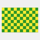 Gelbgrünes Schachbrettmuster für Karos Geschenkpapier Set (Vorderseite 3)