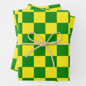 Gelbgrünes Schachbrettmuster für Karos Geschenkpapier Set (Beispiel)
