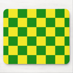 Gelbgrünes Schachbrettmuster für Karos Mousepad