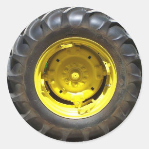 Gelbgrünes Zugrad Runder Aufkleber