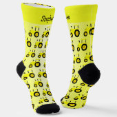Gelbgut Traktor Design Personalisiert Socken (Gewinkelt)