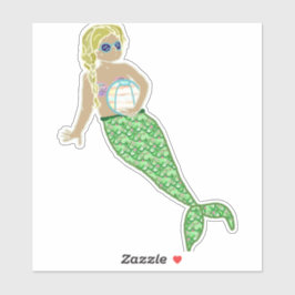 Gelbhaarmee, grüner Schwanz Aufkleber