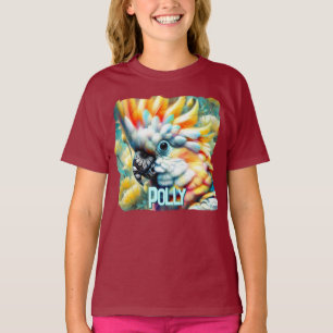 Gelbhaubenkakadu mit personalisierten Mohnblumen T-Shirt