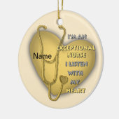 Gelbherzkrankenschwester Keramik Ornament (Links)