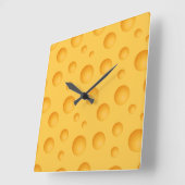 Gelbkäse-Muster Quadratische Wanduhr (Winkel)