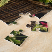 Gelbkatze beim Nickerchen in hängendem Farnkorb Puzzle (Seite)