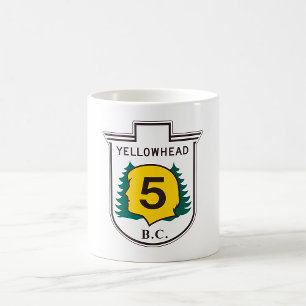Gelbköpfiges Straßenschild Kaffeetasse
